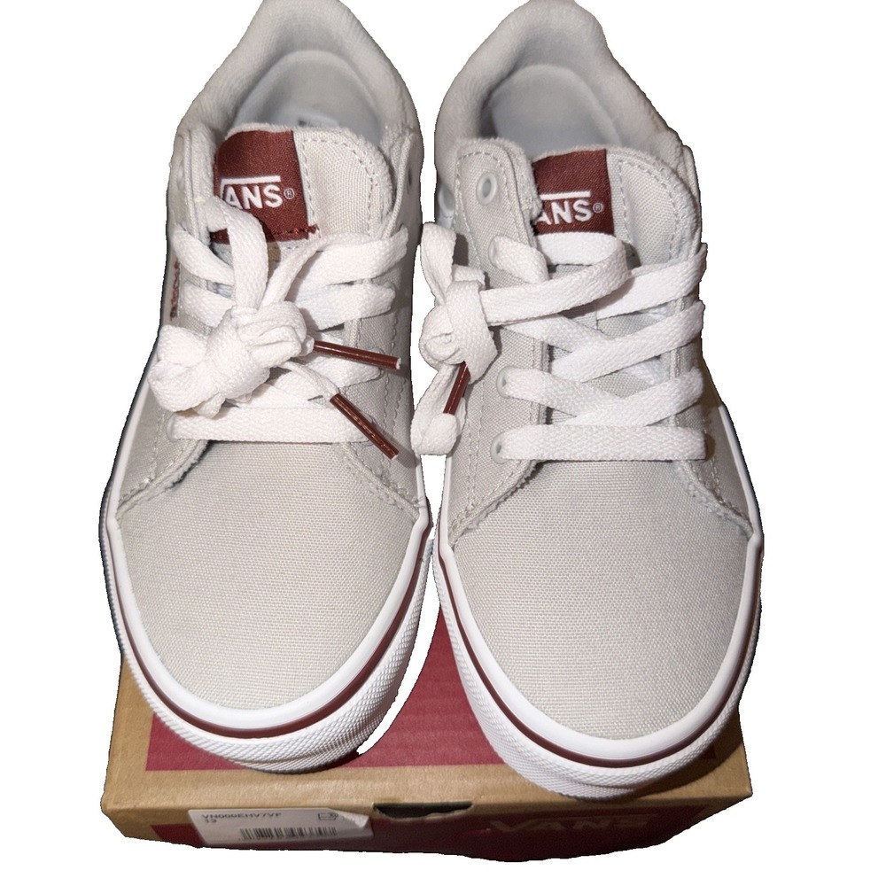 Vans Unisex Child sz 13 Shoes | Gray and  White and Brown| Authentic New Box